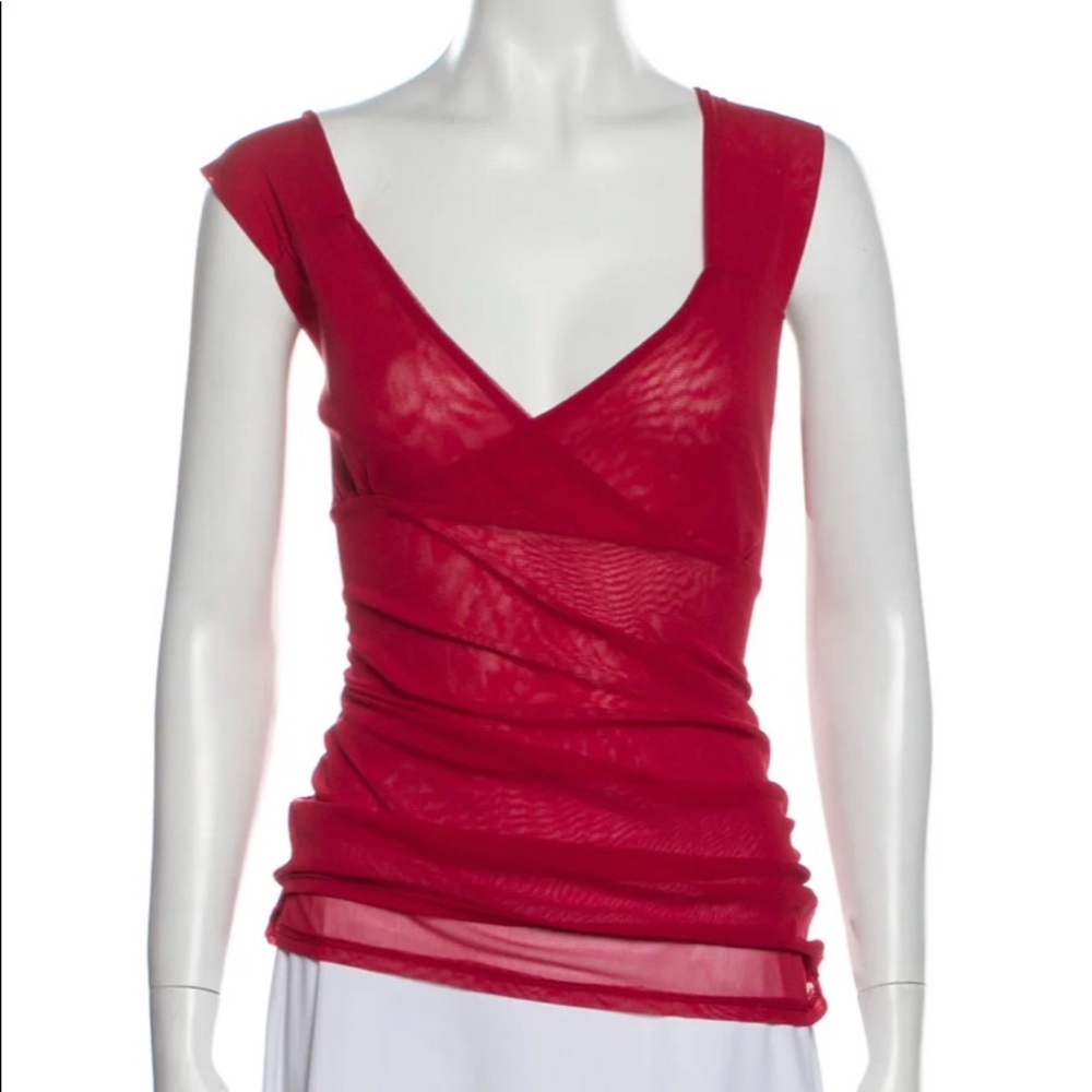 ❤️Red Semi-Sheer Top❤️ - Picture 1 of 4